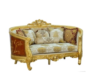 Buy Mahogany, Beige, Gold, Antique, Ebony European Furniture Living Room 