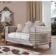 Pearl Fabric & Bronze Finish Sofa Set 2Pcs Traditional Homey Design HD-6033 
