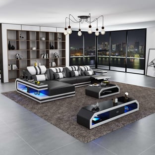 Living Room  White, Black European Furniture image