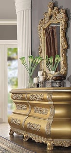 Order Rich Gold, Gold Finish Homey Design  HD-8016-CK-6PC Bedroom now