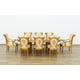 Luxury Bronze & Damask Gold MAGGIOLINI Dining Table Set 9Pcs EUROPEAN FURNITURE 
