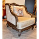 Cherry Finish Pearl Chenille Armchair Traditional Homey Design HD-914