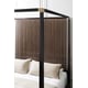 Rich Walnut Vertical Slats Canopy KING Bed PINSTRIPE by Caracole 