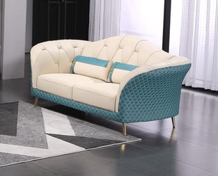 Buy Blue, Off-White European Furniture Living Room 