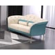 Italian Leather Off White & Blue Sofa Set 3Pcs AMALIA EUROPEAN FURNITURE Modern