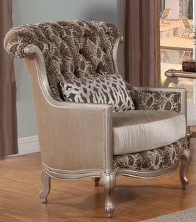 Gold, Antique, Silver, Pearl White Benneti Benetti's-Sofia-Lilliana-Chaise-lounge-Set-2 Living Room interior