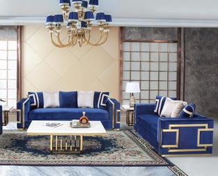 Living Room  Gold, Blue Cosmos Furniture image