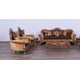 Traditional Brown & Gold Sofa Set 3Pcs EMPERADOR EUROPEAN FURNITURE