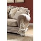Metallic Silver Sofa Carved Wood Traditional Homey Design HD-372