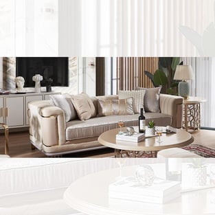 Living Room  Beige, Gold Homey Design  image