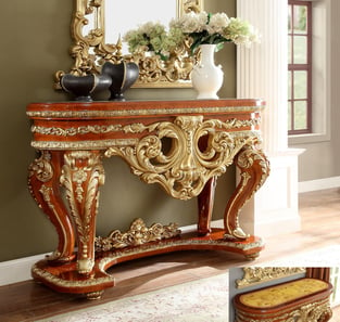 Accent Tables  Gold, Light Cherry, Amber Homey Design  image