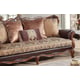 Cherry finish Wood Pattern Fabric Sofa Traditional Cosmos Furniture Anne
