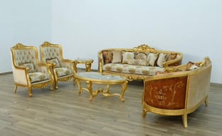 Order Mahogany, Beige, Gold, Antique, Ebony European Furniture 68584-Set-4 Living Room now