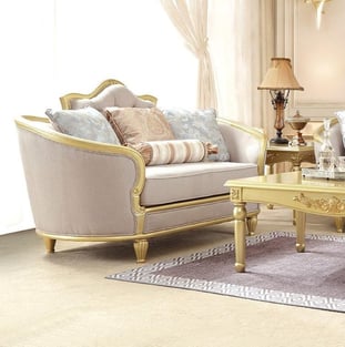 Beige, Gold Finish, Metallic Homey Design  HD-710-Set-2 Living Room interior