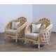 Luxury Sand & Gold Wood Trim VALENTINE Chair Set 2 EUROPEAN FURNITURE Classic