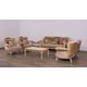 Luxury Beige & Gold Wood Trim FANTASIA Sofa Set 2 Pcs EUROPEAN FURNITURE Traditional