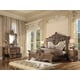 Met Ant Gold & Perfect Brown CAL King Bed Set 5Pcs Traditional Homey Design HD-8018