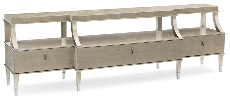 Moonlit Sand with Soft Silver Leaf Console Table SHELF APPEAL by Caracole 