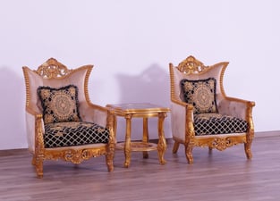 Gold, Black European Furniture 31052-S-Set-3 Living Room interior