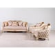 Luxury Pearl Antique Dark Gold Wood Trim ANGELICA Sofa Set 4Pcs EUROPEAN FURNITURE