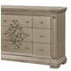 Metallic beige finished Queen Bedroom Set 5Pcs Transitional Cosmos Furniture Alicia