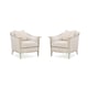 Creamy Velvet Wood Frame in Metallic Silver Accent Chairs 2Pcs EAVES DROP by Caracole 