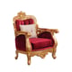 Classic Burgundy Gold Fabric 30015 BELLAGIO II Sofa Set 4 Pcs EUROPEAN FURNITURE 