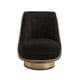 Espresso & Gold Fabric Swivel Accent Chairs Set 2Pcs GO FOR A SPIN by Caracole 