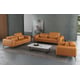 Cognac Italian Leather CAVOUR Sofa Set 3Pcs EUROPEAN FURNITURE Contemporary