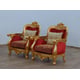 Classic  Red Gold Fabric 30013 BELLAGIO II Chair Set 2Pcs  EUROPEAN FURNITURE 