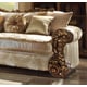 Victorian Gold Pearl Sectional Living Room Set 3Pcs w/ Coffee Table Homey Design HD-1608