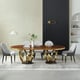 Oval Dining Set 7Pcs w/ Gray & Chocolate Chairs GALAXY EUROPEAN FURNITURE