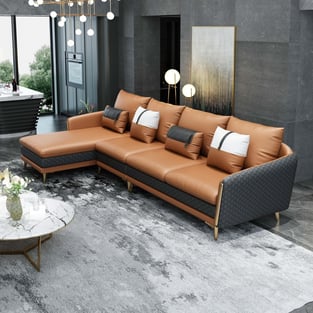 Living Room  Camel, Dark Grey European Furniture image