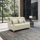 Glam Off-White Italian Leather MAYFAIR Sofa Set 3Pcs EUROPEAN FURNITURE Modern