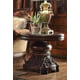 Dark Oak & Floral Chenille Sofa Set 6Pcs w/ Coffee Table Traditional Homey Design HD-39