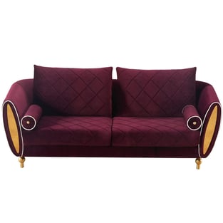 Living Room  Burgundy, Gold European Furniture image