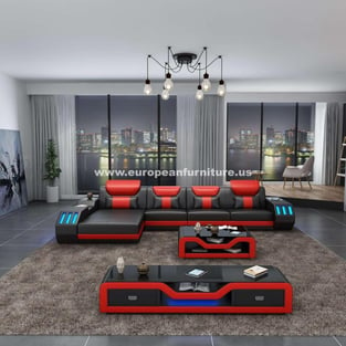 Living Room  Red, Black European Furniture photo