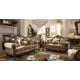 Met Ant Gold & Perfect Brown Sofa Set 3Pcs Traditional Homey Design HD-506 