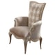 Luxury Beige Pearl Chenille Silver Gold Chair Benetti's Perlita Traditional