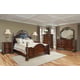 Cherry Finish Wood Queen Panel Bedroom Set 6Pcs Traditional Cosmos Furniture Rosanna