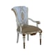 Valentina Beige & Dark Gold Luxury Fabric Arm Chair Set 2Pcs EUROPEAN FURNITURE