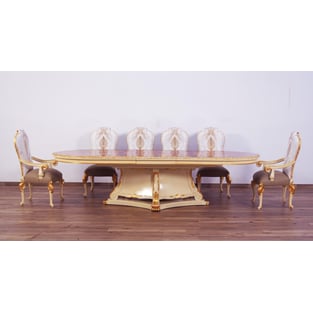 Beige, Gold, Pearl European Furniture 40059-D-Set-9 Dining Room interior