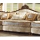 Victorian Gold Pearl Sectional Living Room Set 3Pcs w/ Coffee Table Homey Design HD-1608