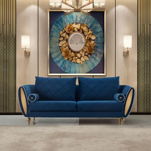 Buy Gold, Blue European Furniture Living Room 