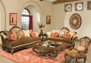 Living Room  Brown, Golden Beige, Walnut Benneti image