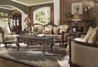 Living Room  Beige, Dark Walnut Homey Design  image