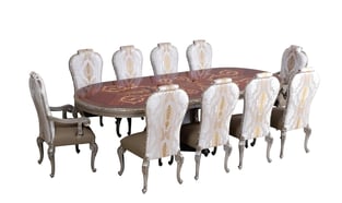 Gold, Antique Silver, Ebony European Furniture 40050-DT-Set-7 Dining Room interior