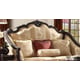 Homey Design HD-953 Luxury Upholstery Golden Beige Dark Brown Carved Wood Living Room Set 5Pcs