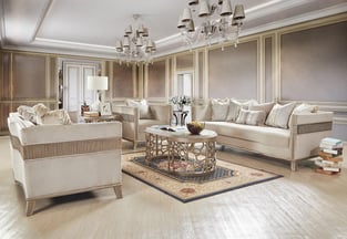 Living Room  Beige, Gold Finish Homey Design  image