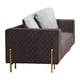 Gray Velvet Sofa & Loveseat Set 2Pcs Brass Finish Modern Cosmos Furniture Madison